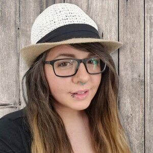 ⚡️Steve Madden Paper Crochet Fedora Jute Brim White Black Coastal Beach Resort